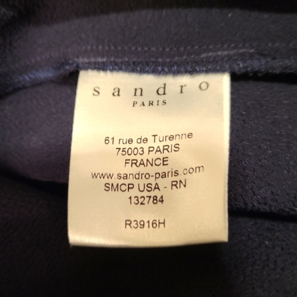 SANDRO |‎ Navy Rebella Long Sleeve Mini Dress in Size Small - Picture 7 of 8
